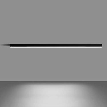 Imagem de Luminária de teto semi-embutida linear minimalista para sala de estar moderna, corredor e quarto, iluminação de lustre de tira elegante