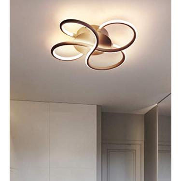 Imagem de Luminária de teto embutida para sala de estar, sala de jantar, quarto, luminária regulável com controle remoto, lâmpada LED moderna com design de flores, abajur acrílico, lustre decorativo p
