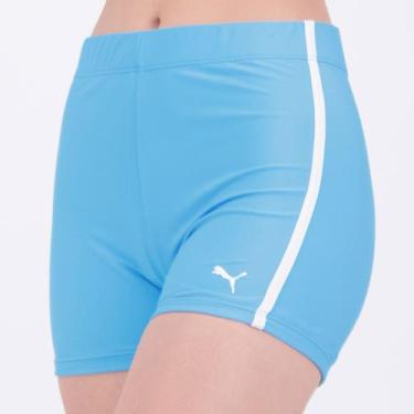 Imagem de Shorts Hotpants Puma Gym To Swim Feminino Azul e Branco, G