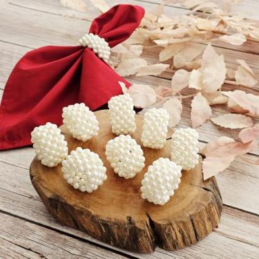 Imagem de Kit 08 Anéis Porta Guardanapo Argola Prendedor Mesa Posta Ouriço de Pé