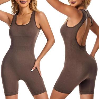 Imagem de Macacão curto de uma peça para esportes, ginástica, ioga, tamanho tras