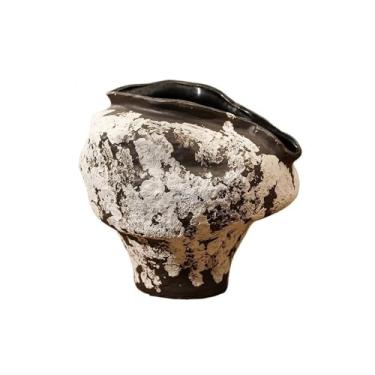 Imagem de macetes para plantas Bacia de cerâmica retrô chinesa para plantas Jingdezhen, grossa para flores, ornamento arte criativa para casa de jardim(Branco)