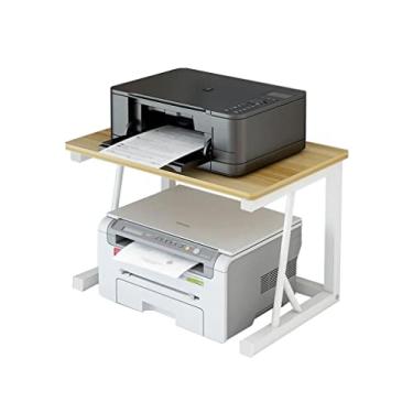 Imagem de URGDWEKJY Suporte de impressora de mesa com rack de armazenamento de arquivos, estante de livros para casa, escritório, armazenamento e organização, máquina de fax, scanner e impressora (C)