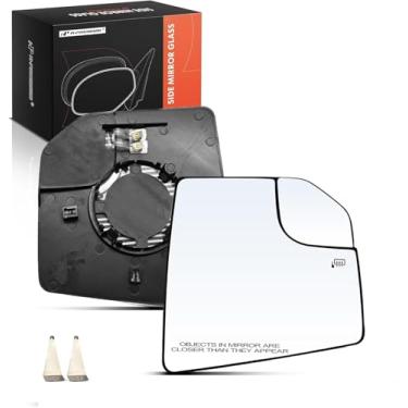 Imagem de A-Premium Vidro espelhado aquecido do lado direito do passageiro com placa de suporte compatível com Ford F-150 2018 2019 2020 - Espelho convexo de vista lateral externa com vidro Spotter