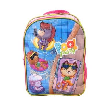 Imagem de Mochila De Costas Infantil Escolar Feminina Pool Party Gatos - Winth, 