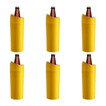 Imagem de Porta Garrafa Litrão 6pçs Camisinha Litrão Cervagela Térmico (AMARELO)