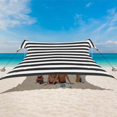 Imagem de Barraca de praia BEW 3x3m Portable Canopy UPF 50+ Black Stripe