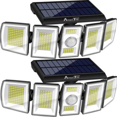 Imagem de Luzes solares AmeriTop 300 LED 6500K, sensor de movimento, pacote com 