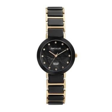 Imagem de Relógio Feminino Seculus Cerâmica Madrepérola 77228LPSVDQ2-Feminino