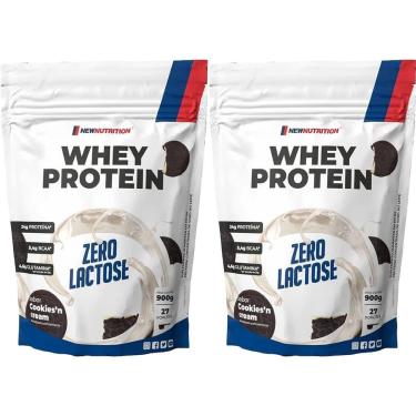 Imagem de Kit 2X Whey Protein Zero Lactose - 900g Refil Cookies and Cream - NewNutrition-Masculino
