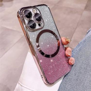 Imagem de Capa de celular com anel magnético e revestimento brilhante para Xiaomi Redmi Note 7 8 9 10 11 12 13 14 Pro Plus 4G 5G 14S 12S 11S 10S 9S 10T, rosa, para Redmi Note 10S 4G