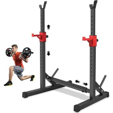 Imagem de Suporte de Agachamento Ajustável, Suporte Cavalete Regulável para Agachamento, Cavalete Suporte Supino Regulável, Suporte de Treinamento de Força, Rack de Agachamento com Barra Multifuncional