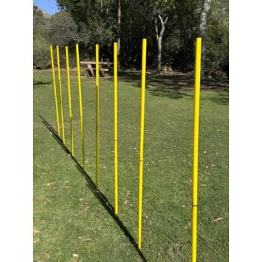 Imagem de BlueDot Trading Bastões de treinamento de agilidade de futebol para jogos multiesportivos ao ar livre, exercícios, treinamento de agilidade e velocidade, dobrável, 1,8 m (8 peças)