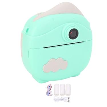 Imagem de Câmera de impressão instantânea, tela HD IPS de 5 cm, 12 MP, com zoom múltiplo, câmera térmica instantânea para crianças e adolescentes, material ABS, preto e branco (sem cartão de memória)