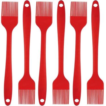 Imagem de Pincel Culinario De Silicone Vermelho Kit 06 Un