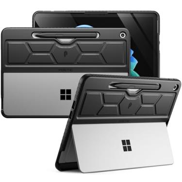 Imagem de Poetic Capa TurtleSkin Series para Microsoft Surface Pro 12 polegadas 1ª edição (versão 2025) com suporte de caneta traseiro, capa protetora robusta multifuncional compatível com teclado tipo capa