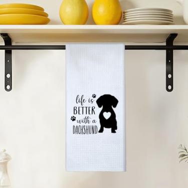Imagem de Dachshund Gifts Toalhas de cozinha 40 x 61 cm, presentes para cães Weiner, toalhas de chá, salsicha cachorro Doxie toalha de mão para cozinha e banheiro