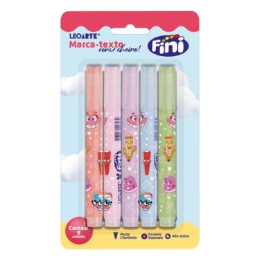 Imagem de Kit Caneta Marca Texto Fini Com Cheiro 5 Marcadores Leo&Leo