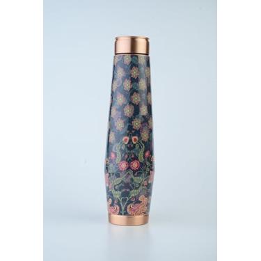 Imagem de Attro - Série ORRA-FLORAL - Aarogyam Back To the Roots -1000 ml (1L)-Garrafa de água de cobre sem juntas (verde floral)