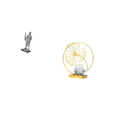 Imagem de Fenteer Escultura de Folha de Cavaleiro Vintage, Ornamento Criativo de Mesa, Estatueta de Ferro para Entrada, Estante, Mesa de Escritório, Presente de Anivers