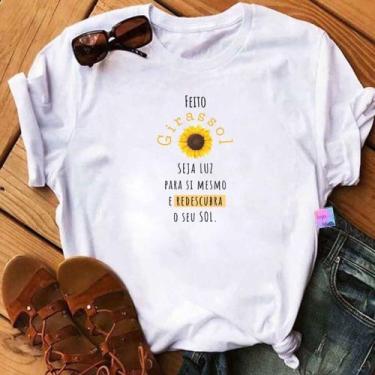 Imagem de Blusa T-shirt Camiseta Feminina Estampada -Girassol- Várias Estampas 2