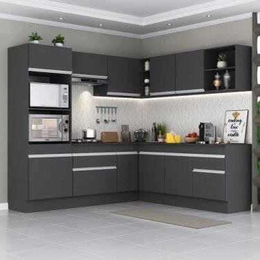 Imagem de Armário De Cozinha Completa De Canto Preto/branco - MULTIMOVEIS