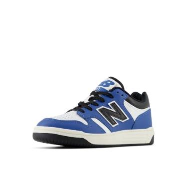Imagem de New Balance Tênis infantil 480 V1 com cadarço, Ágata azul/branco, 17