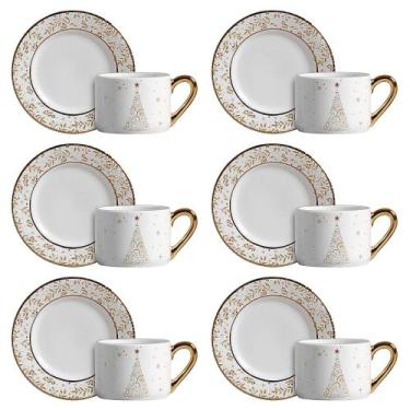 Imagem de Conjunto de 6 Xícaras de Chá com Pires Christmas Lights de Cerâmica 20