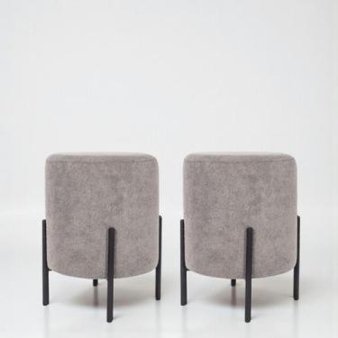 Imagem de Kit 2 Puff Siena Redondo Organico Tecido boucle Puf decorativo Pés de 