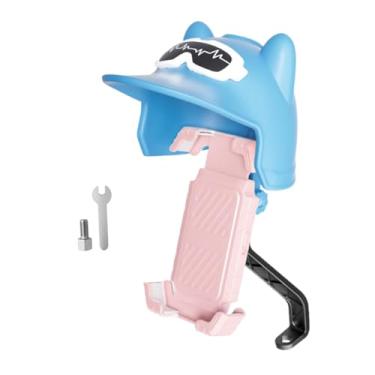 Imagem de FVDPWYE Suporte para Celular de Motocicleta com Mini Viseira para Capacete, Compatível com Smartphones de 4,7 a 7,2 Polegadas. Estável E Seguro. Ideal para Mo, Rosa Azul, Tamanho real