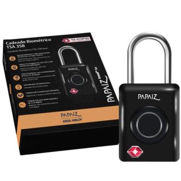 Imagem de Cadeado Biométrico TSA 35B Papaiz Impressão Digital Alta Segurança Via