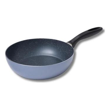 Imagem de Panela Wok Frigideira Antiaderente Cerâmica 24 Cm 2.3L Jeans - Brinox