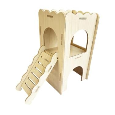Imagem de IEUDNS Acessórios para gaiola de hamster de madeira, esconderijo, habitat, para lemingues, hamsters anões e ratos, Style B