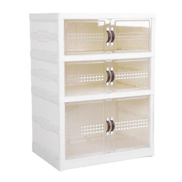 Imagem de Cryfokt Caixa de Armazenamento de Sapatos Tipo Gaveta Dobrável Com Design Transparente Economiza Espaço, Organizador de Sapatos Espesso para Armazenamento à Prova de Poeira, Ideal para Dormitórios