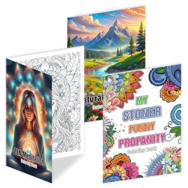 Imagem de Livro de colorir para adultos, mais de 20 padrões por livro incluídos mandala divertida/cenário natural/meditação zen, presentes para alívio da ansiedade - Livros de colorir perfeitos para aliviar o