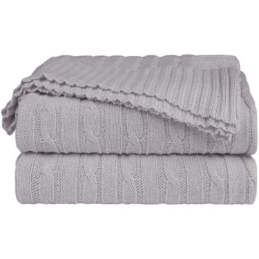 Imagem de Manta Decorativa de Tricot para Sofá Gigante 200x90cm Super Macia e Aconchegante – Estilo e Conforto Premium (Cinza Claro 106,200x90)
