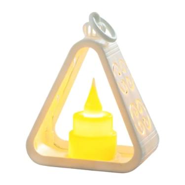Imagem de Ｂｅｓｇａ Luminária de cabeceira criativa, decorativa, compacta, ideia de presente, luz noturna triangular de LED para leitura em casa, lareira, armário ou, Branco
