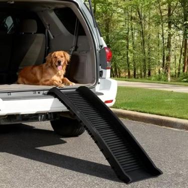 Imagem de Rampa Dobrável Para Cães De Grande E Médio Porte, Degrau Antiderrapante Para Animais De Estimação, Ideal Para Carros E Caminhões. Rampa Portátil Para Facilitar A Entrada E Saída De Veículos