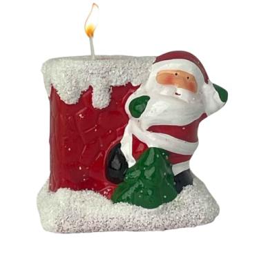 Imagem de Castiçal de Cerâmica com Vela – Noel Decorativo
