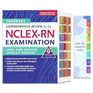 Imagem de LParkin Premium Index Tabs for Saunders Revisão abrangente para o exame NCLEX-RN 9ª edição. 72 abas laminadas de PVC codificadas por cores com guia de alinhamento - Livro não incluído