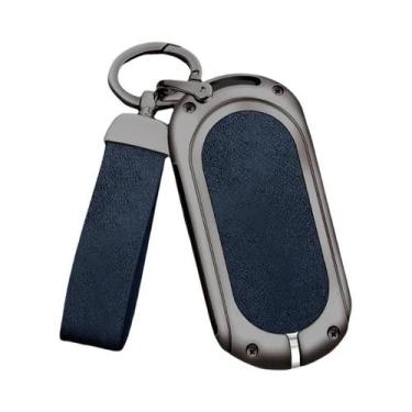 Imagem de Capa De Chave De Couro Mercedes Com Shell Metálico Para Chave Do Class