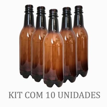 Imagem de Growler Pet Âmbar 500 Ml Tipo Long Neck - Pack Com 10 Un