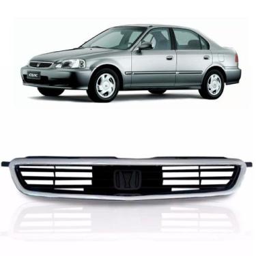 Imagem de Grade Honda Civic 1996 Á 1998 C/ Moldura Cromada - SP ACESSÓRIOS