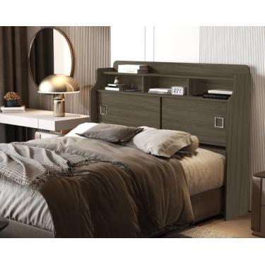 Imagem de Cabeceira Box Queen Casal Jessica 160 metros com Prateleiras Nicho E P