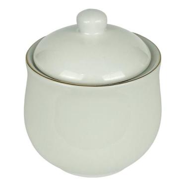 Imagem de Porcelana Royal Açucareiro 300ml Branco Com Borda Dourada - Hauskraft