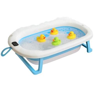 Imagem de Banheira Retrátil Dobrável Silicone De Bebe Com Termometro Portatil Pa