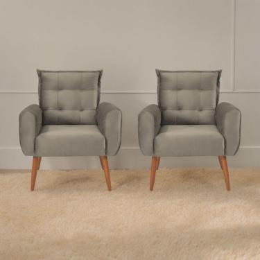 Imagem de Jogo De Poltronas Decorativas Park Veludo Cappuccino