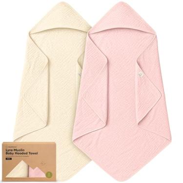 Imagem de KeaBabies Toalhas de bebê com capuz de musselina para meninas recém-nascidas, meninos - pacote com 2, toalhas de banho de algodão orgânico 76 x 76 cm com capuz, macias absorventes, crianças, bebês