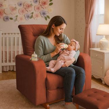 Imagem de Poltrona De Balanço Base Com Puff Gloria TerraCota