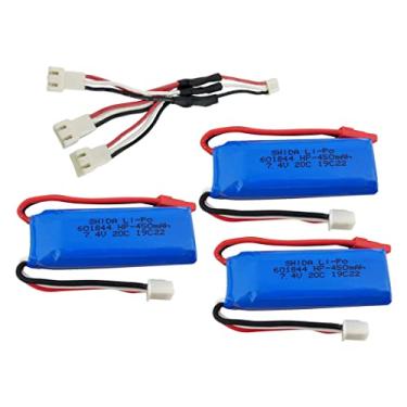 Imagem de Pacote de bateria wltoys 7,4V 450mAh com 1 a 3 carregadores para K969 K979 K989 K999 P929 P939